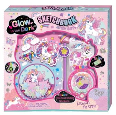 Opakowanie Sketchbook z akcesoriami Jednorożec tęcza