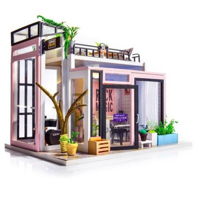 Opakowanie Składany Drewniany Model LED Music Shop