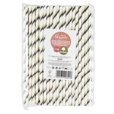 Słomki papierowe łamane czarne 144szt. Wydawca: ARPEX. SmakLiter.pl Opakowanie Słomki papierowe łamane czarne 144szt