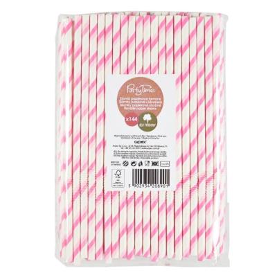 Słomki papierowe łamane różowe 144szt. Wydawca: ARPEX. SmakLiter.pl Opakowanie Słomki papierowe łamane różowe 144szt