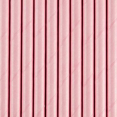 Opakowanie Słomki papierowe różowe 19,5cm 10szt