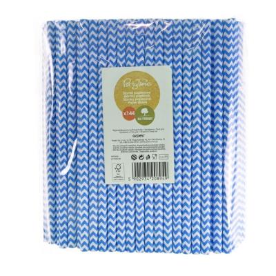 Słomki papierowe shake 8mm niebieskie 144szt. Wydawca: ARPEX. SmakLiter.pl Opakowanie Słomki papierowe shake 8mm niebieskie 144szt