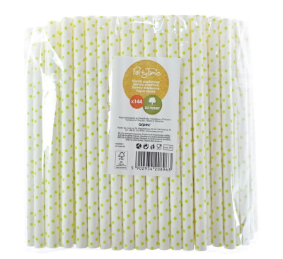 Słomki papierowe shake 8mm żółte 144szt. Wydawca: ARPEX. SmakLiter.pl Opakowanie Słomki papierowe shake 8mm żółte 144szt