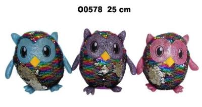 Opakowanie Sowa cekiny 25cm MIX