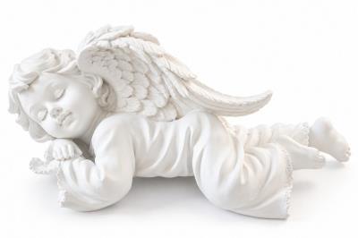 Opakowanie Śpiący Aniołek z Żywicy biały 26cm