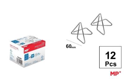 Spinacz do papieru krzyżowy motyl 60mm 12szt. Wydawca: MP Main Paper. SmakLiter.pl Opakowanie Spinacz do papieru krzyżowy motyl 60mm 12szt