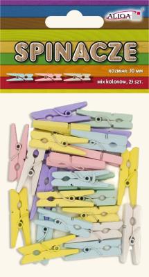 Opakowanie Spinacze drewniane kolorowe 3cm 25szt