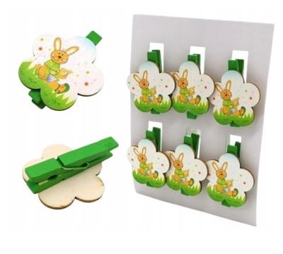 Opakowanie Spinacze drewniane Królik 4cm 6szt