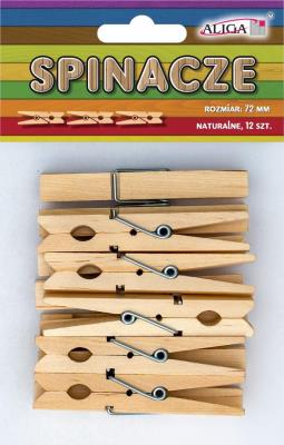 Opakowanie Spinacze drewniane naturalne 72mm 12szt