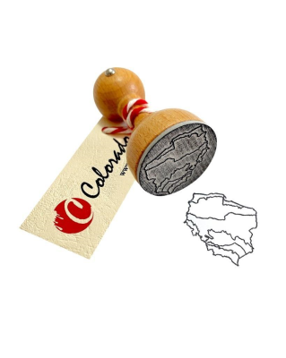Opakowanie Stempel mapa Polski - pasy rzeźby terenu