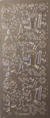 Opakowanie Stiker ażurowy 10x23cm srebrny