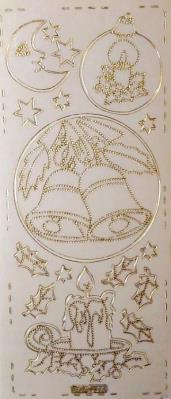 Opakowanie Stiker ażurowy 10x23cm transparentny złoty