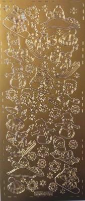 Opakowanie Stiker ażurowy 10x23cm złoty