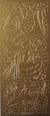 Opakowanie Stiker ażurowy złoty