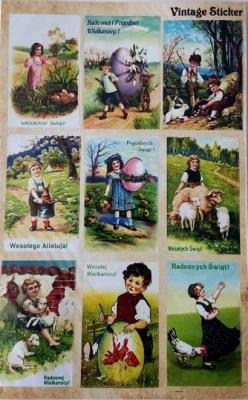 Opakowanie Stikery wielkanocne Vintage Sticker 16x25cm