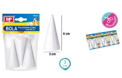 Opakowanie Stożki styropianowe do zdobienia 30x60mm 2szt