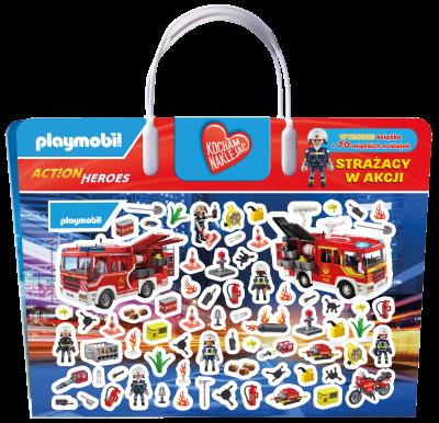 Okładka książki Strażacy w akcji. Playmobil Action Heroes. Kocham naklejać