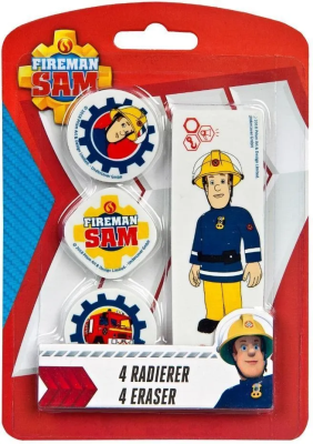 Opakowanie Strażak Sam Gumki do ścierania 4szt