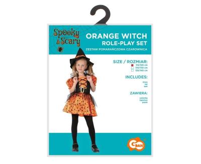 Opakowanie Strój dla dzieci Pomarańczowa Czarownica r.110/120