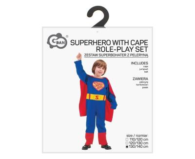 Opakowanie Strój dla dzieci Superbohater z peleryną 130/140cm