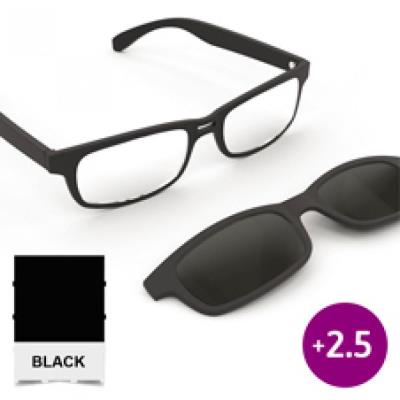 Opakowanie Sun Readers Okulary przeciwsłoneczne czarne +2.5