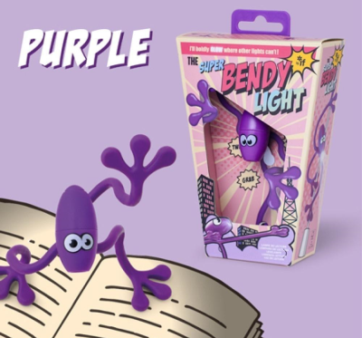Opakowanie Super Bendy Lampka do książki - fioletowa
