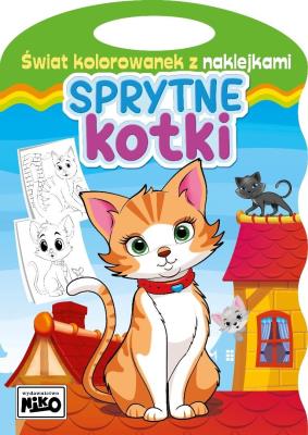 Okładka książki Świat kolorowanek z naklejkami. Sprytne kotki
