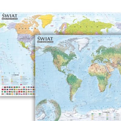 Okładka książki Świat mapa polityczna i krajobraz. 1:31 000 000 B1