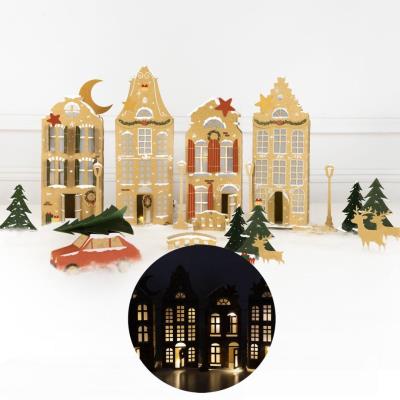 Świąteczne domki DIY (z lampkami led i markerem). Wydawca: ARPEX. SmakLiter.pl Opakowanie Świąteczne domki DIY (z lampkami led i markerem)