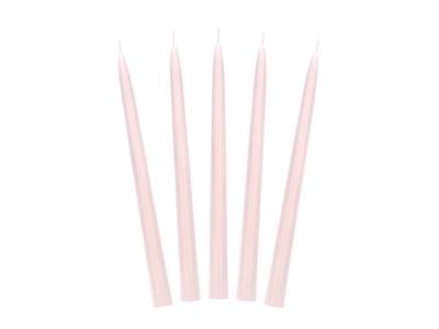 Opakowanie Świeca stożkowa matowa brudny róż 24cm 10szt