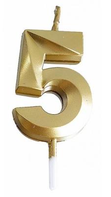 Opakowanie Świeczka 5 złota 4,8cm PARTY GO