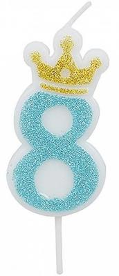 Opakowanie Świeczka 8 niebieska 6,8cm PARTY GO