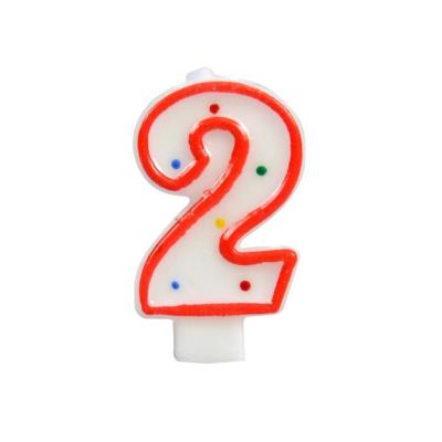 Świeczka cyferka 2 kropki. Wydawca: ARPEX. SmakLiter.pl Opakowanie Świeczka cyferka 2 kropki