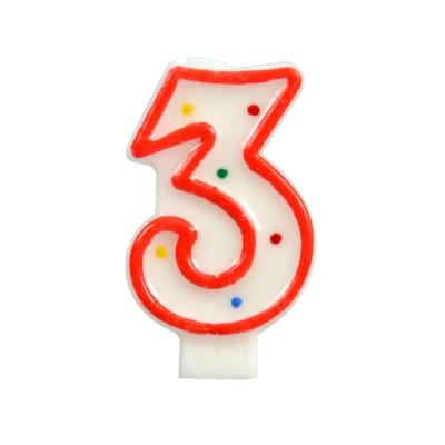 Świeczka cyferka 3 kropki. Wydawca: ARPEX. SmakLiter.pl Opakowanie Świeczka cyferka 3 kropki