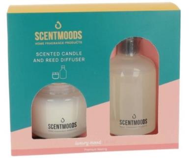 Świeczka i dyfuzor zapachowy La Vie. Wydawca: ScentMoods. SmakLiter.pl Opakowanie Świeczka i dyfuzor zapachowy La Vie