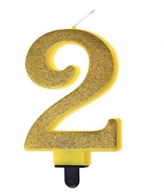 Opakowanie Świeczka urodzinowa brokatowa 2