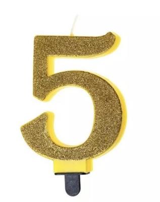 Opakowanie Świeczka urodzinowa brokatowa 5