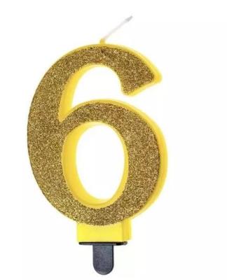 Opakowanie Świeczka urodzinowa brokatowa 6