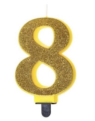 Opakowanie Świeczka urodzinowa brokatowa 8