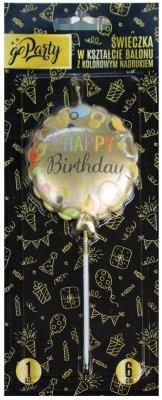 Opakowanie Świeczka w kształcie balonu Happy Birthday
