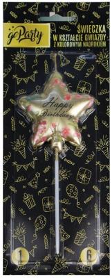 Opakowanie Świeczka w kształcie gwiazdy Happy Birthday