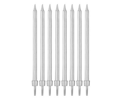 Opakowanie Świeczki B&C urodzinowe z podstawkami srebrne 10cm