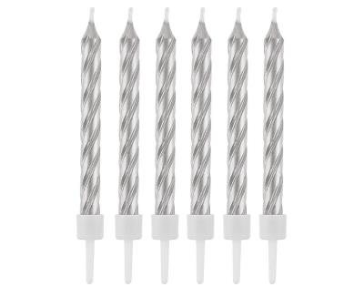 Opakowanie Świeczki B&C z podstawkami srebrne 8cm 12szt