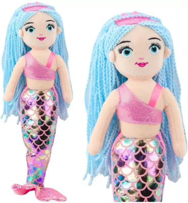 Opakowanie Syrenka pluszowa ogon holograficzny 48cm