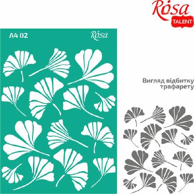 Opakowanie Szablon samoprzylepny wielokrotnego użytku liście miłorzębu 21x29.7cm