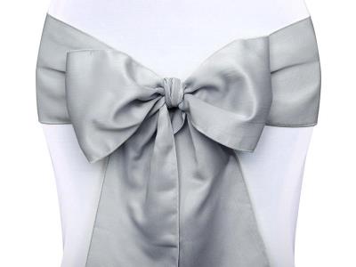 Opakowanie Szarfy na krzesło srebrne 0,15x2,75m 10szt