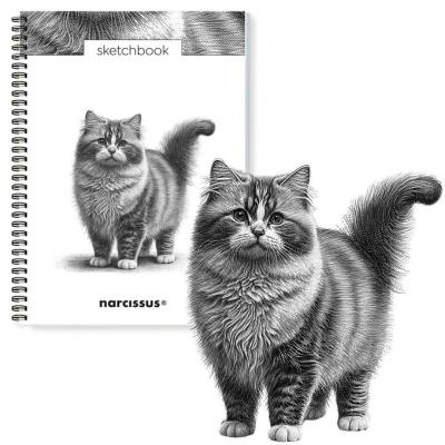 Opakowanie Szkicownik A4/50K na spirali - Kot