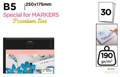 Szkicownik B5/30K do markerów. Wydawca: Artix. SmakLiter.pl Opakowanie Szkicownik B5/30K do markerów