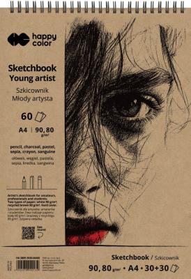 Opakowanie Szkicownik na spirali Młody Artysta A4 80/90g 60ark. Happy Color