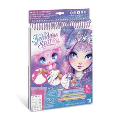 Opakowanie Szkicownik z kredkami szablonami i naklejkami Nebulous Stars